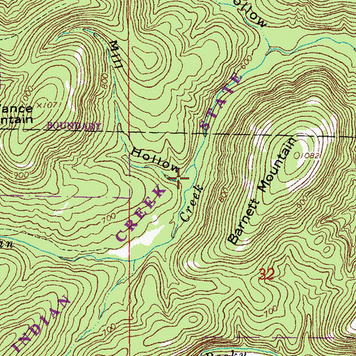 Topographic Map of Mill Hollow, MO