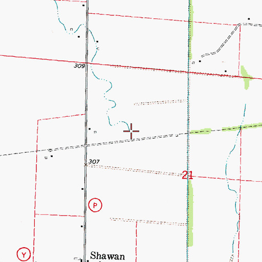 Topographic Map of Mill Slough, MO
