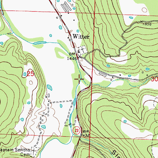 Topographic Map of Kecks Creek, AR