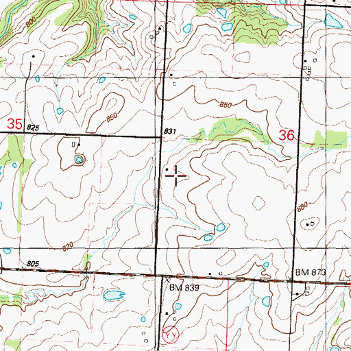 Topographic Map of Miller School (historical), MO
