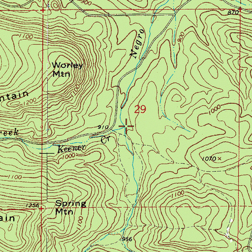 Topographic Map of Keener Creek, AR