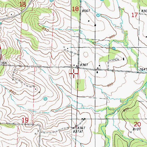 Topographic Map of Miller School (historical), MO