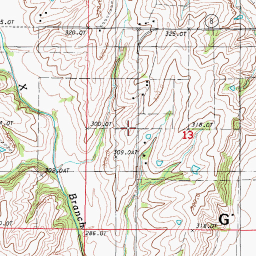 Topographic Map of Miller School (historical), MO