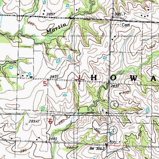 Topographic Map of Miller School, MO