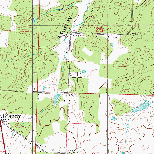 Topographic Map of Mills School, MO