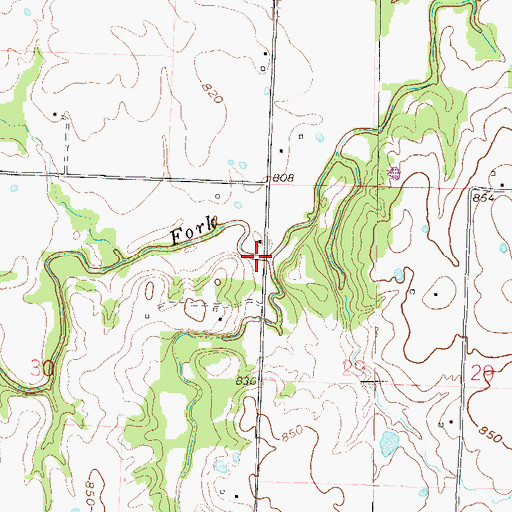 Topographic Map of Millsap Creek, MO