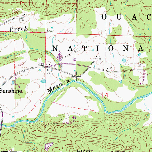 Topographic Map of Kelly Creek, AR