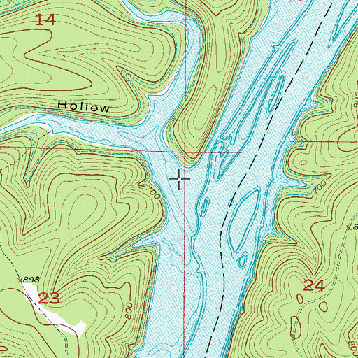 Topographic Map of Mincy Creek, MO