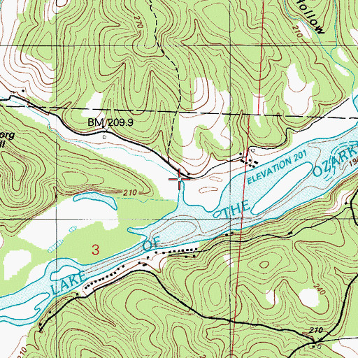 Topographic Map of Mineral Hollow, MO