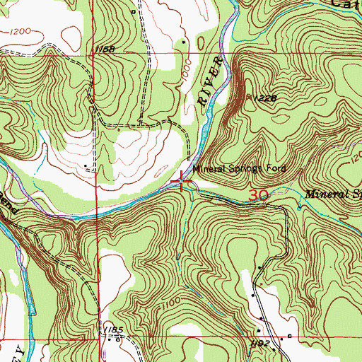 Topographic Map of Mineral Springs Hollow, MO