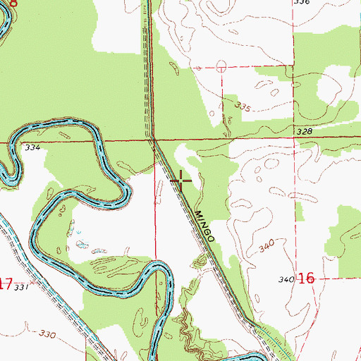 Topographic Map of Mingo Ditch, MO