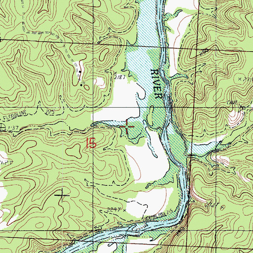 Topographic Map of Mining Hollow, MO