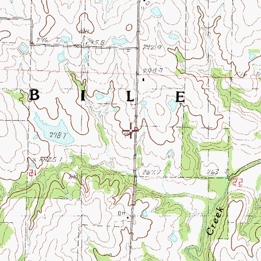 Topographic Map of Mirabile Center School (historical), MO
