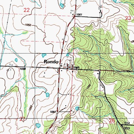 Topographic Map of Mission Chapel, MO