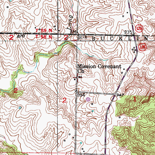 Topographic Map of Mission Covenant Church, MO