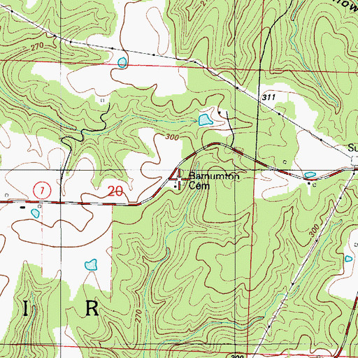 Topographic Map of Mission Point Church, MO
