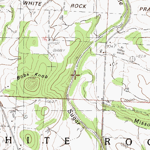 Topographic Map of Missouri Creek, MO