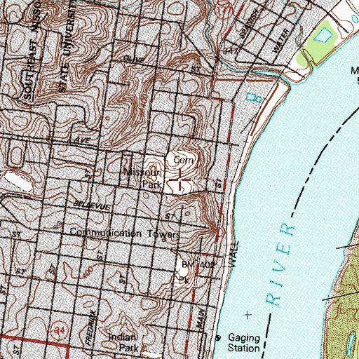 Topographic Map of Missouri Park, MO