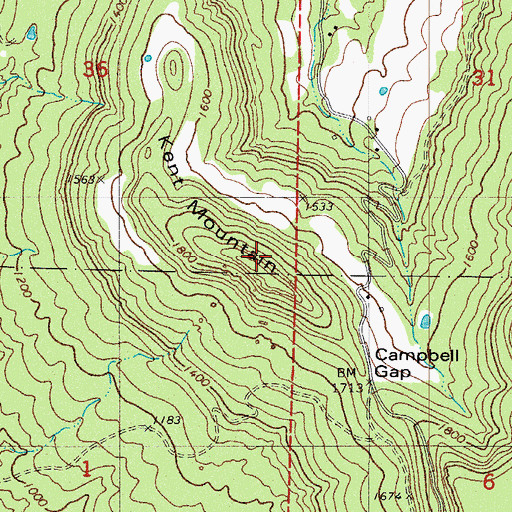 Topographic Map of Kent Mountain, AR