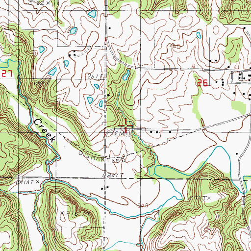 Topographic Map of Mitchell Church (historical), MO