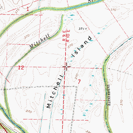 Topographic Map of Mitchell Island, MO