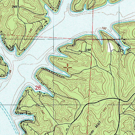 Topographic Map of Mitchell Mine, MO
