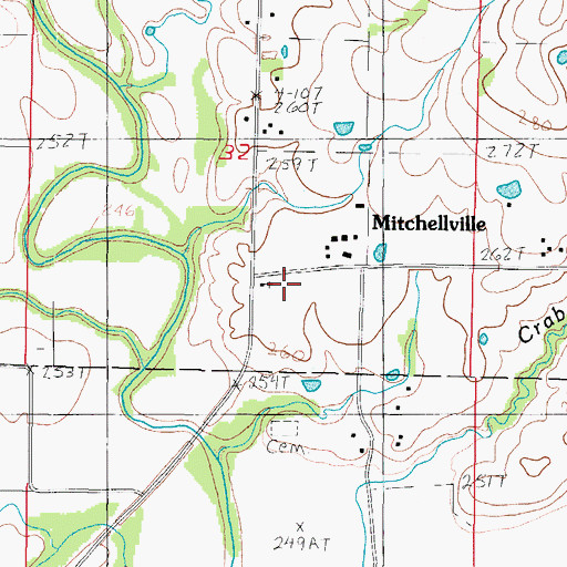 Topographic Map of Mitchellville Church, MO