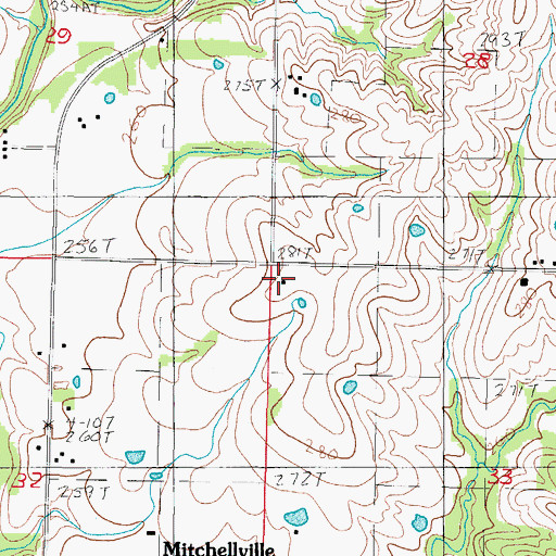 Topographic Map of Mitchellville School (historical), MO