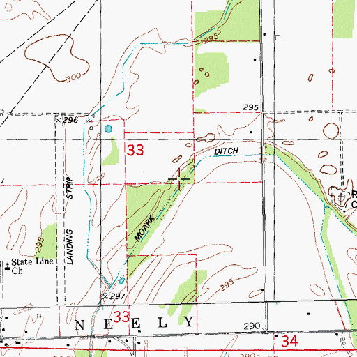 Topographic Map of Moark Ditch, MO