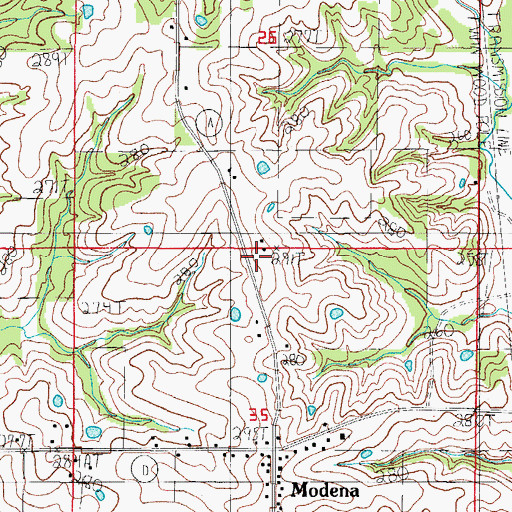 Topographic Map of Modena School, MO