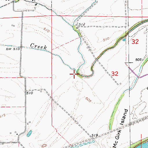 Topographic Map of Modoc Creek, MO