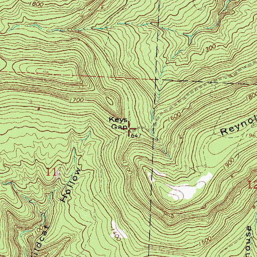 Topographic Map of Keys Gap, AR