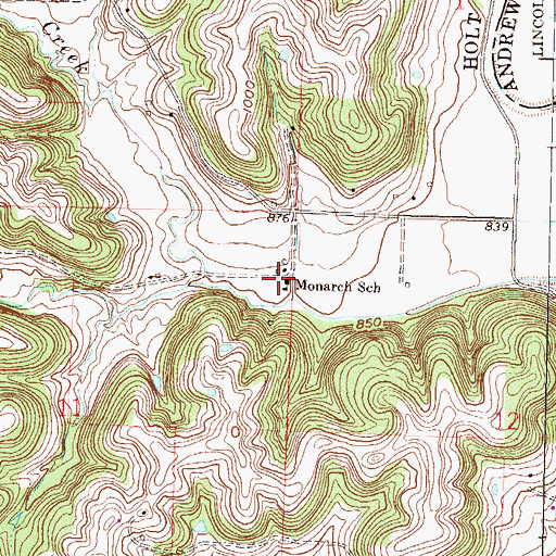 Topographic Map of Monarch School (historical), MO