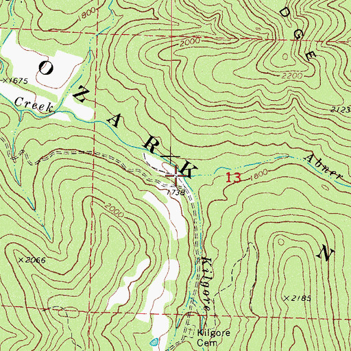 Topographic Map of Kilgore Branch, AR