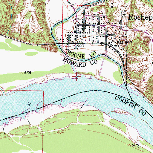 Topographic Map of Moniteau Creek, MO