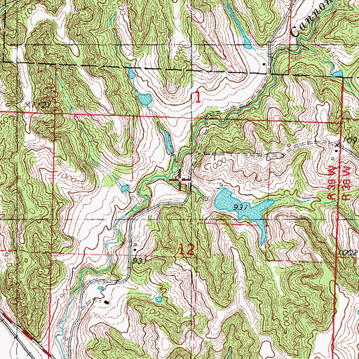 Topographic Map of Monticello School (historical), MO