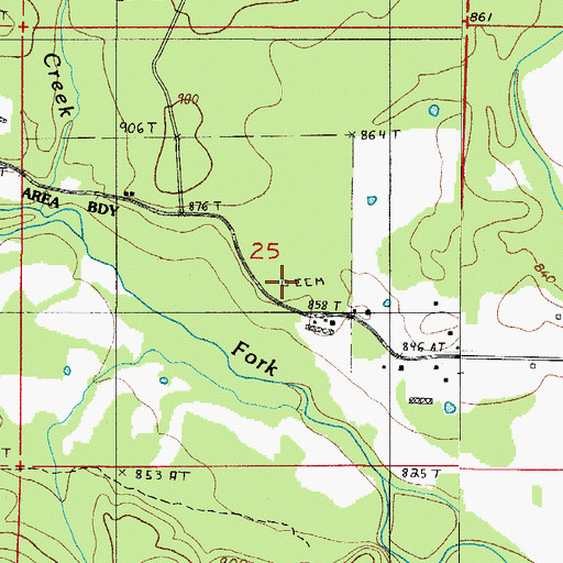 Topographic Map of Killian Cemetery, AR