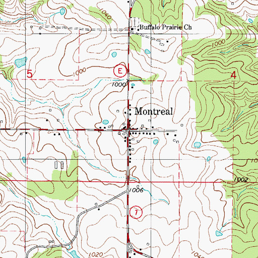 Topographic Map of Montreal, MO