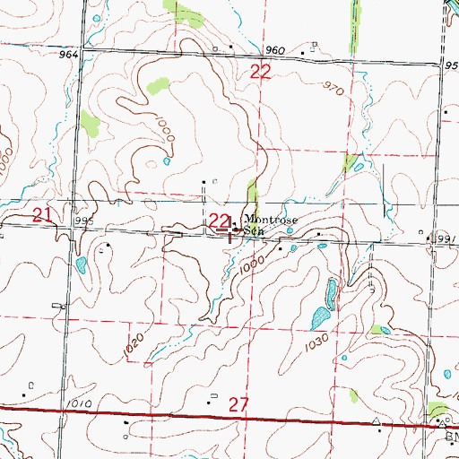 Topographic Map of Montrose School (historical), MO