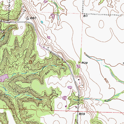 Topographic Map of Moore School (historical), MO
