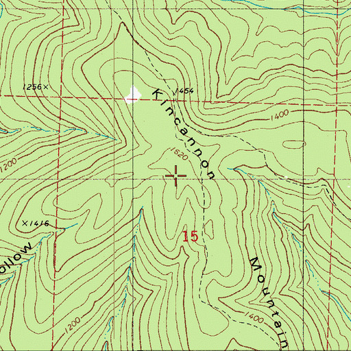 Topographic Map of Kincannon Mountain, AR