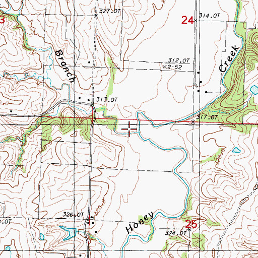 Topographic Map of Morgan Branch, MO