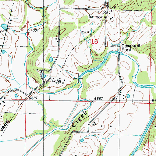 Topographic Map of Morgan Branch, MO