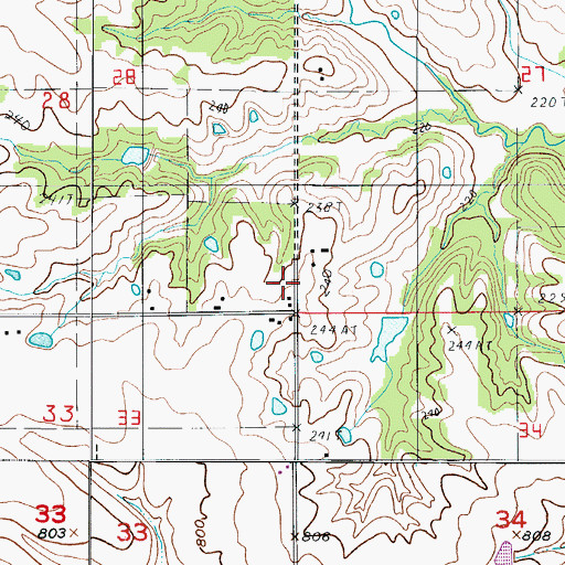 Topographic Map of Morgan School, MO