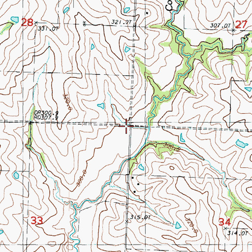 Topographic Map of Morgan School (historical), MO