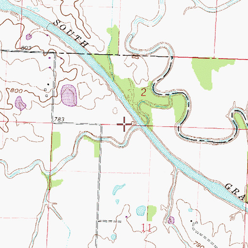 Topographic Map of Mormon Fork, MO