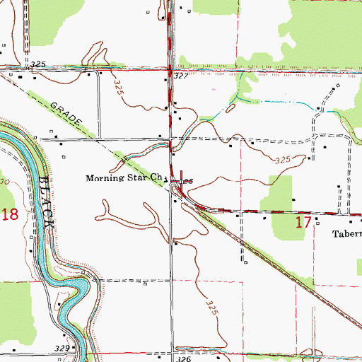 Topographic Map of Morning Star Church, MO