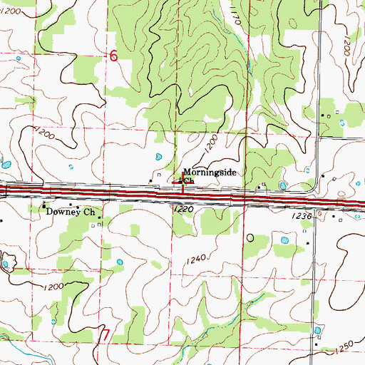 Topographic Map of Morningside Church, MO
