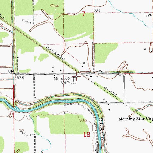 Topographic Map of Morocco Cemetery, MO