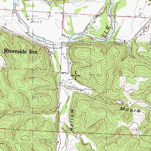 Topographic Map of Morre Hollow, MO